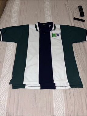 Embroidered Logo Vintage Inner Harbor 90’s Color Block Cotton Polo Men’s LARGE